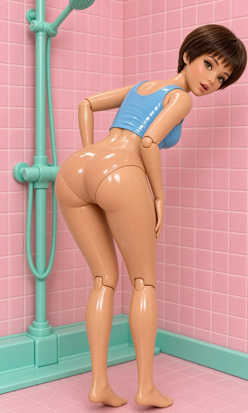 AI-generated fictional adult image: Blue mood — composition 01