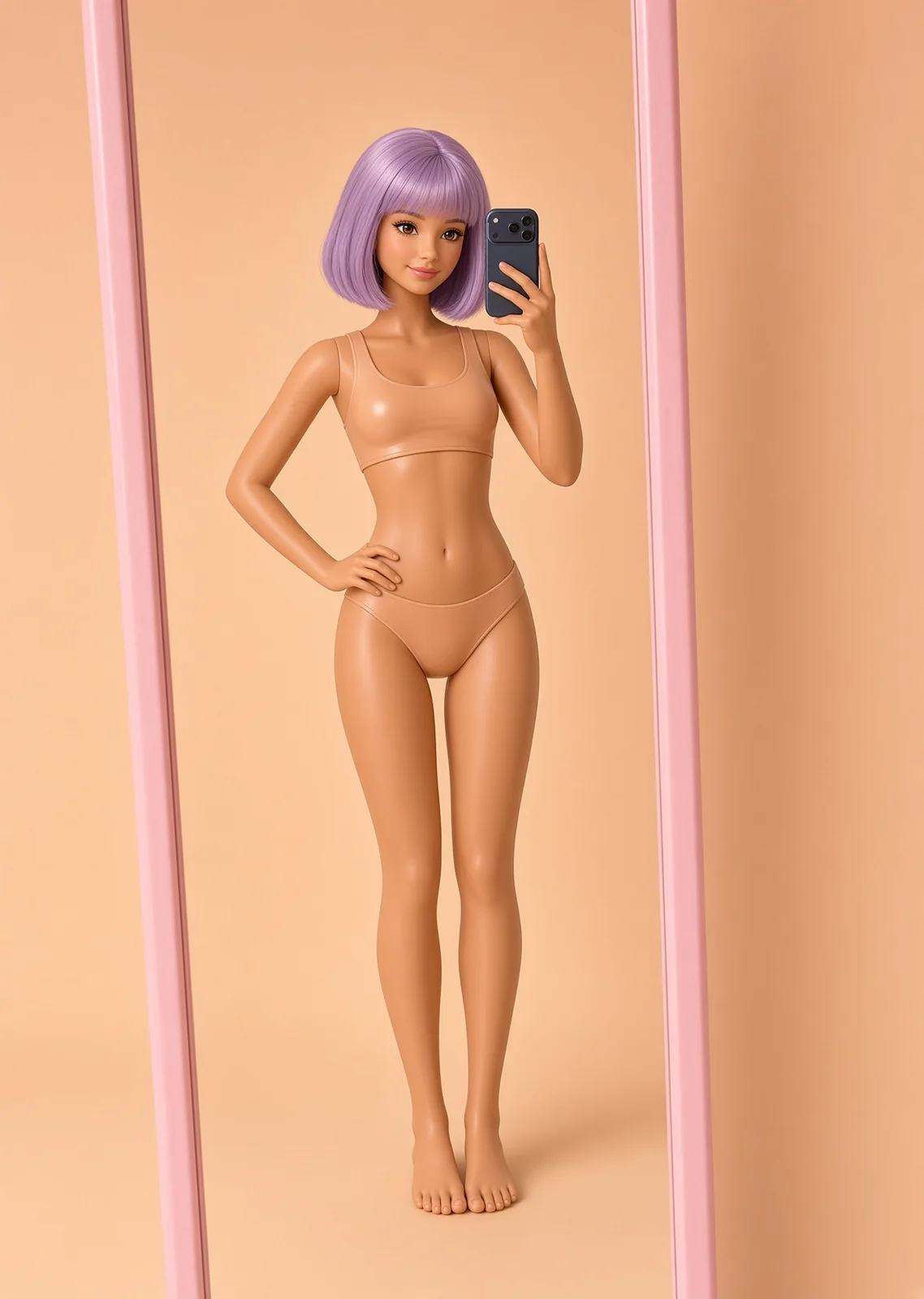 AI-generated fictional adult image: Ballet notes — composition 01
