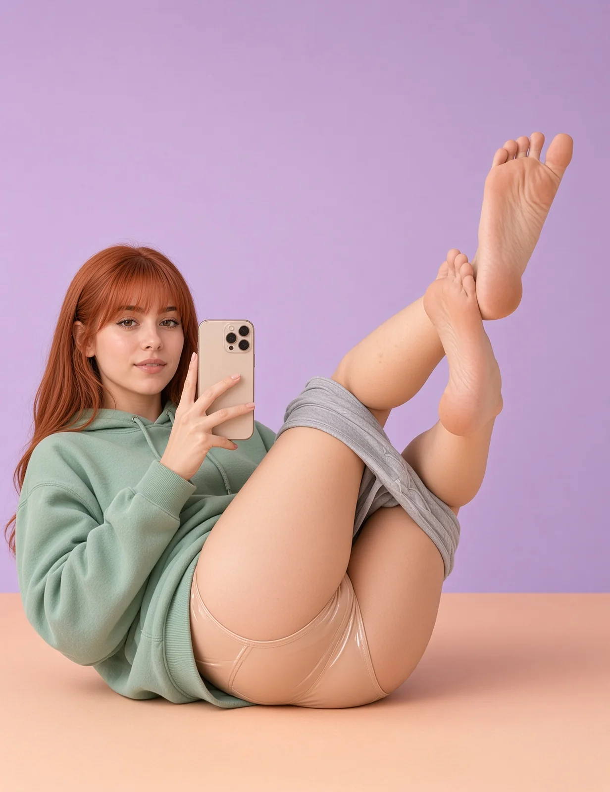 Image d’un adulte fictif créée par IA : Instants au miroir — composition 27