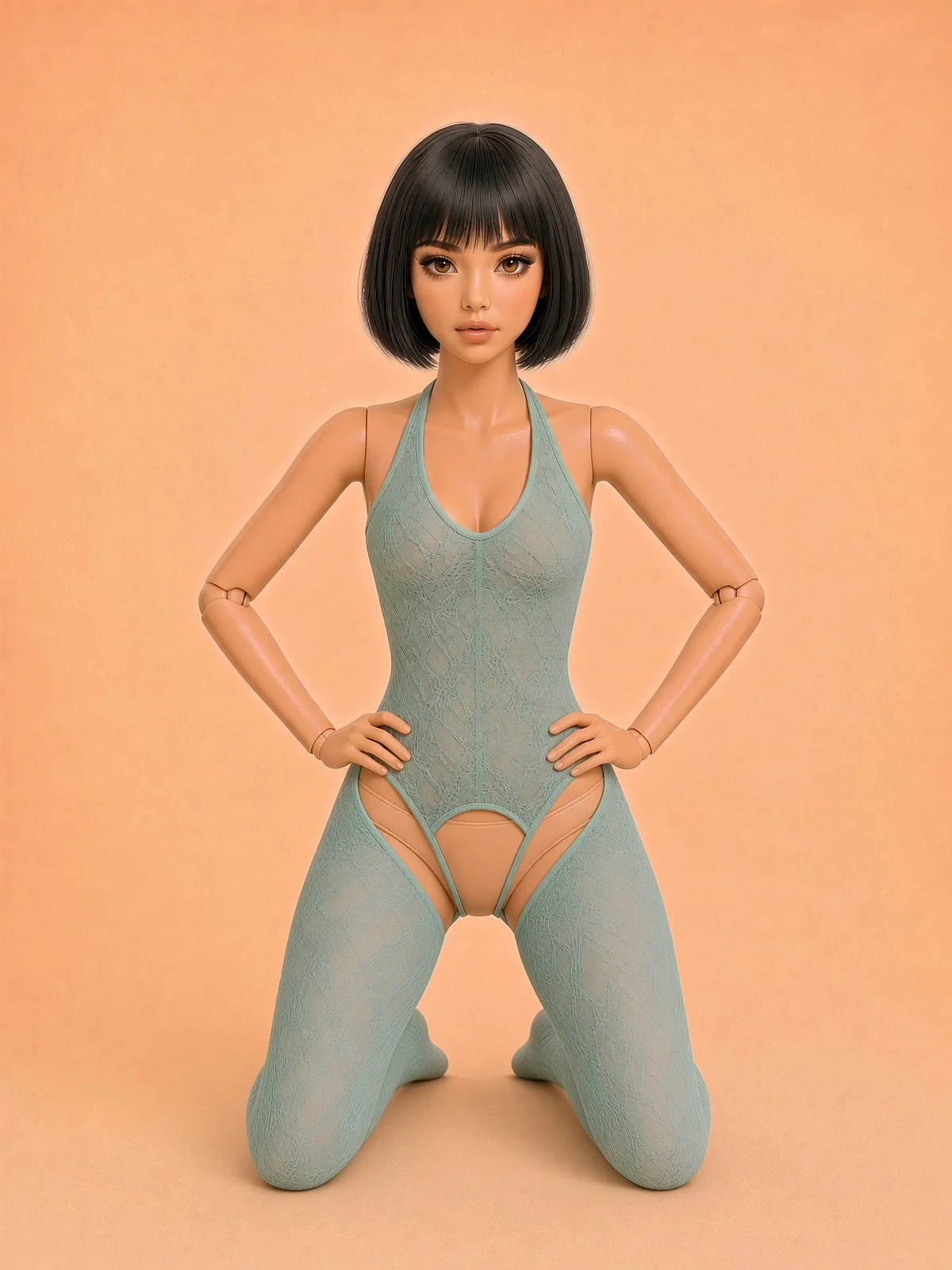 AI-generated fictional adult image: Sea glass · illustrated — composition 03