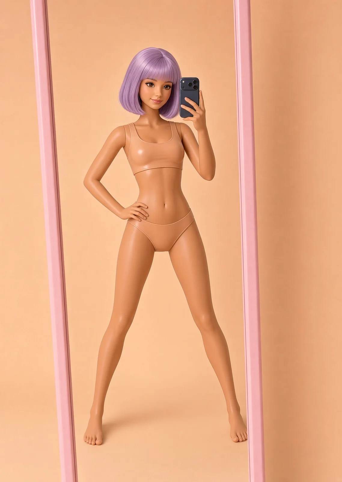 AI-generated fictional adult image: Ballet notes — composition 02