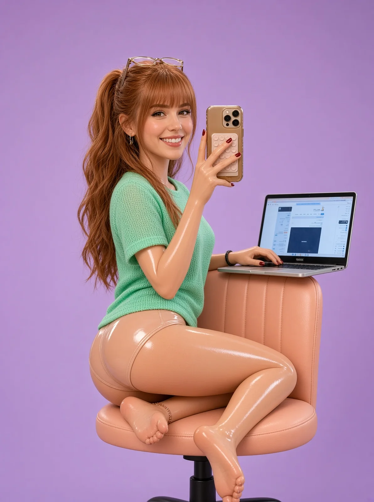 AI-generated fictional adult image: Tea moments — composition 04